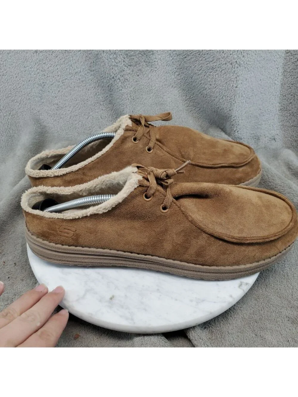 Skechers Shoes Mens Size 11 Tan Faux Suede Melson Mozley Slipper Clog